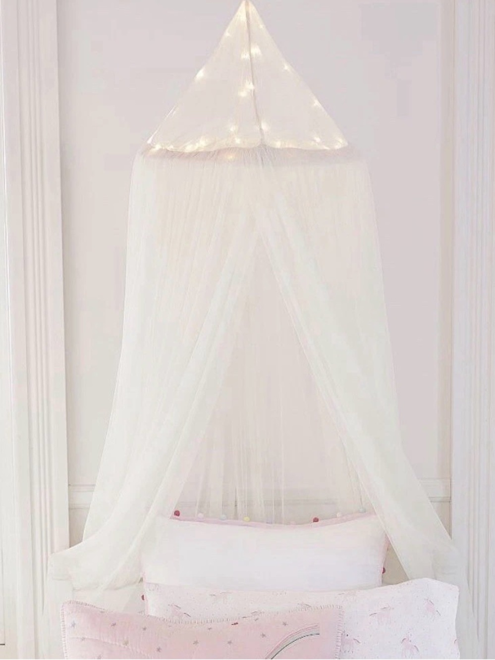 NIB Pottery Barn Kids Light-Up Glitter Tulle Canopy - Ivory $189 MSRP SOLD OUT